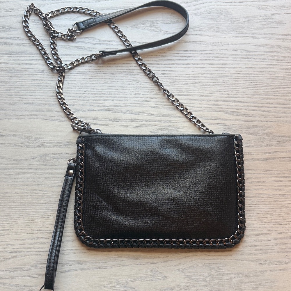 Black Chain-Trimmed Women's Bag